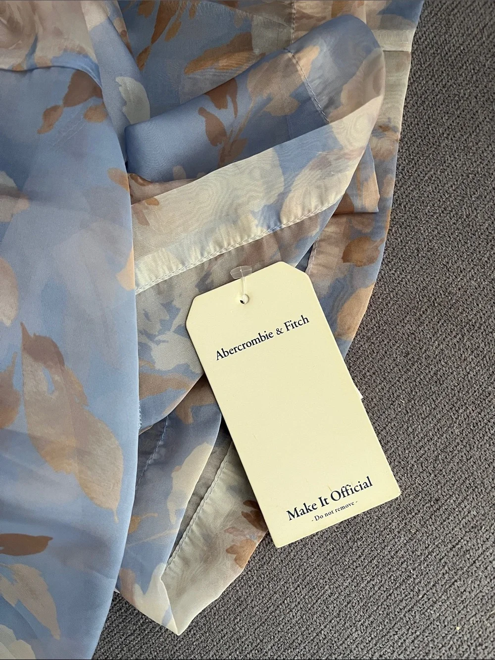 Abercrombie & Fitch Emerson Organza Light Blue Floral Maxi Dress